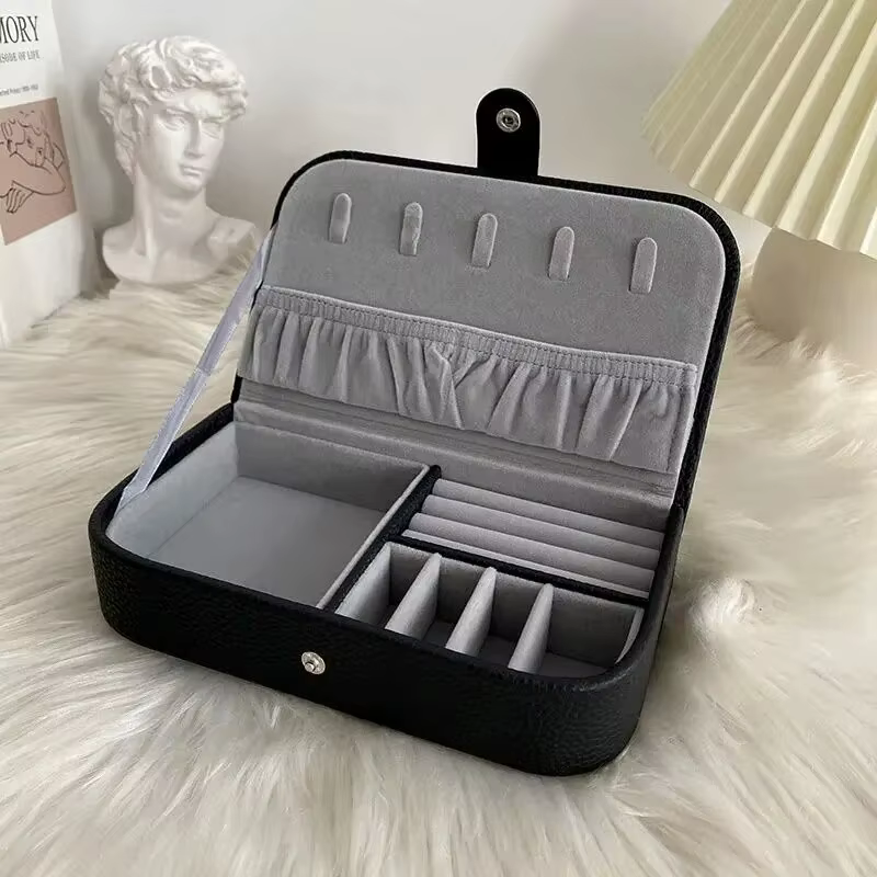 Boîte à bijoux Portable, organisateur de bijoux, présentoir à bijoux de voyage, boîtes de rangement 