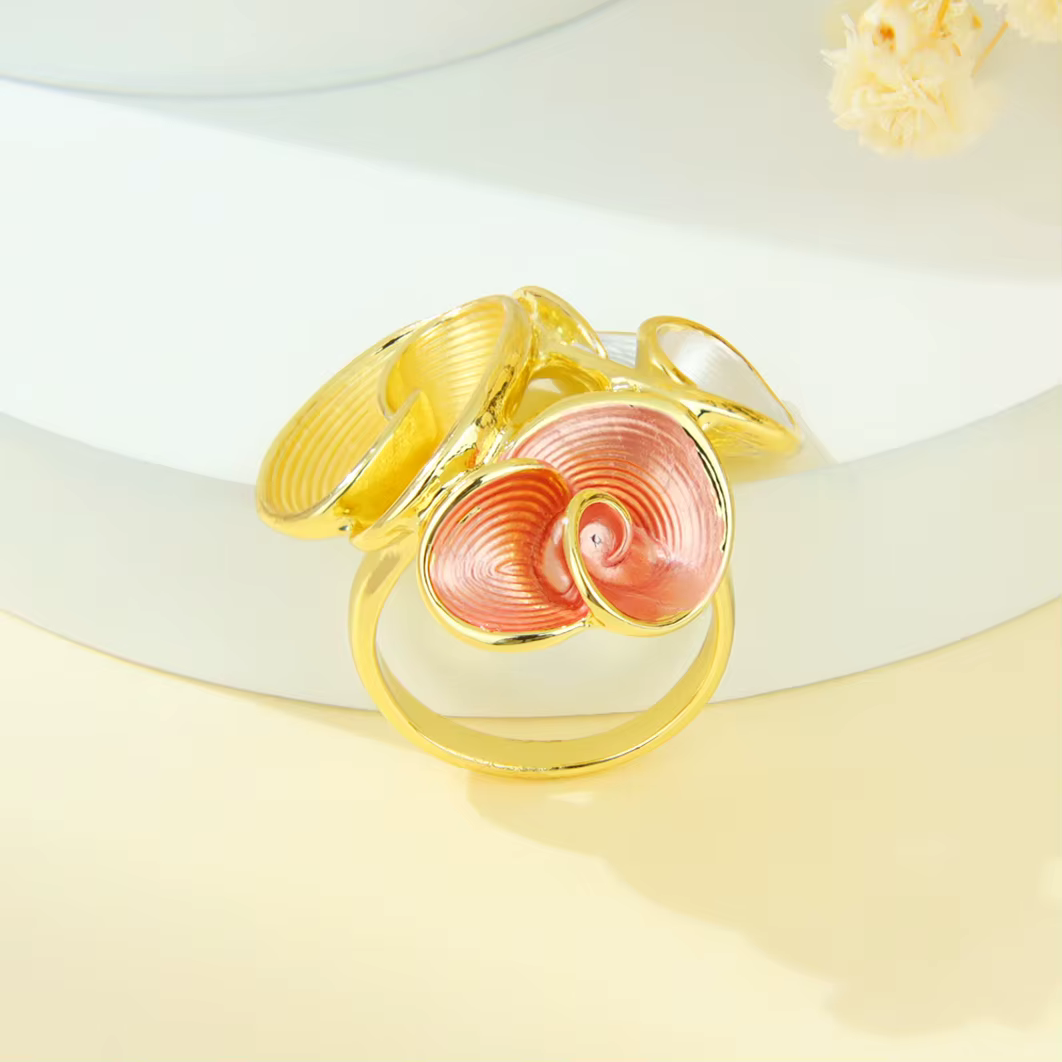 Bagues de charme baroque de mode italienne, couleur or 14 carats, cristal de luxe, géométriques, exq
