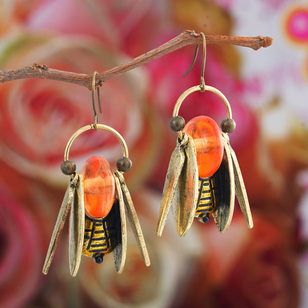 Boucles d'oreilles de couple d'été en forme d'insecte d'abeille, accessoires bohème charmants, bijou