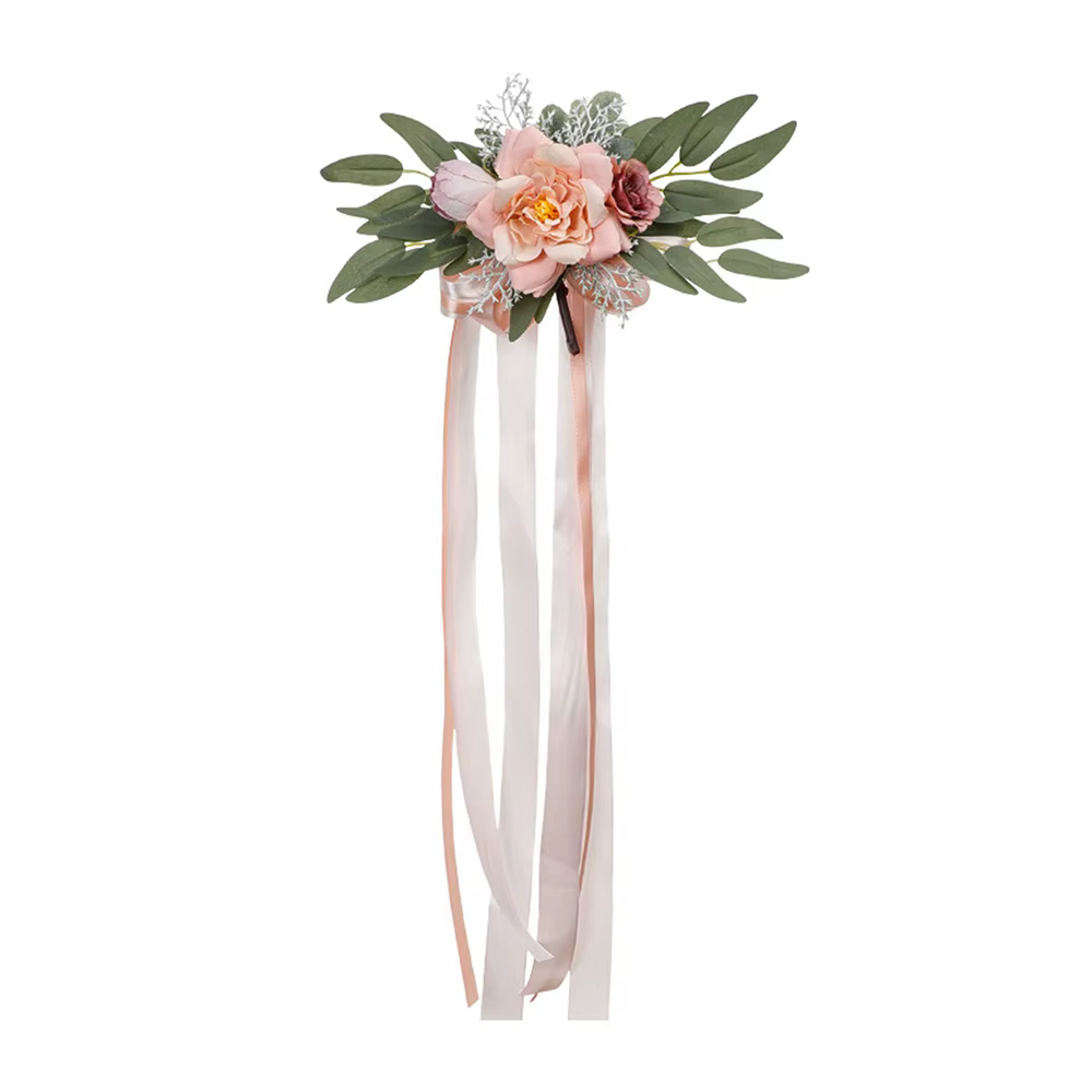 Décorations de voiture de mariage, bouquet de fleurs artificielles pour rétroviseur de voiture avec 