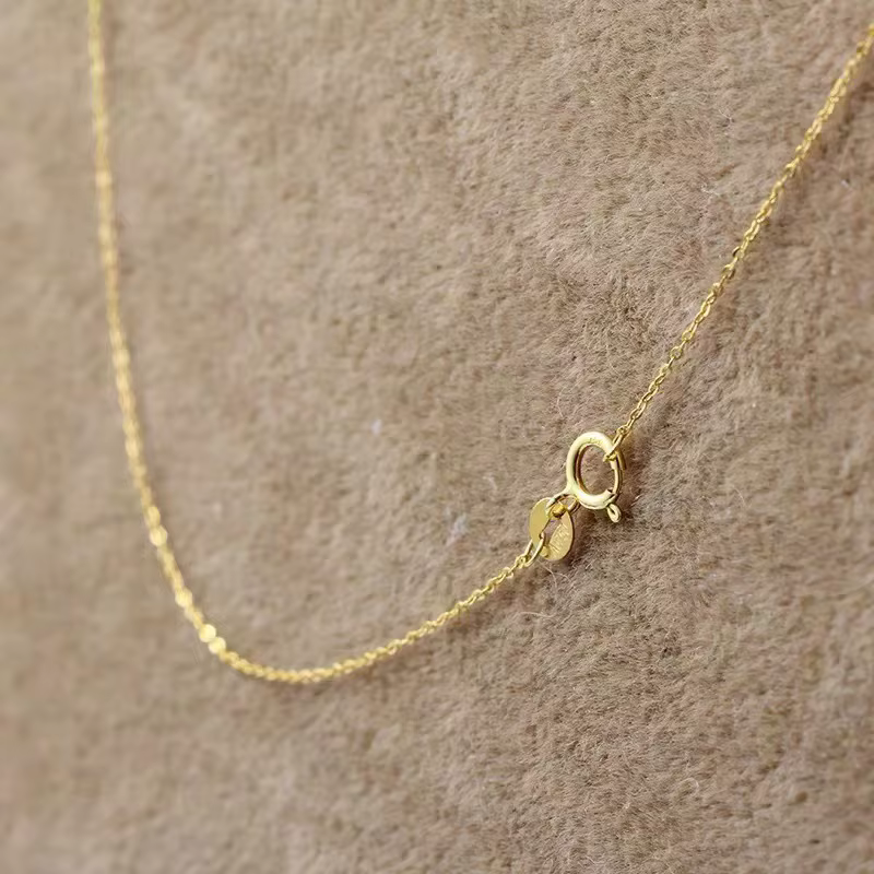 Chaîne de câble à maillons toriques en or 18 carats, collier de chaîne en acier AU750 pour femmes, p