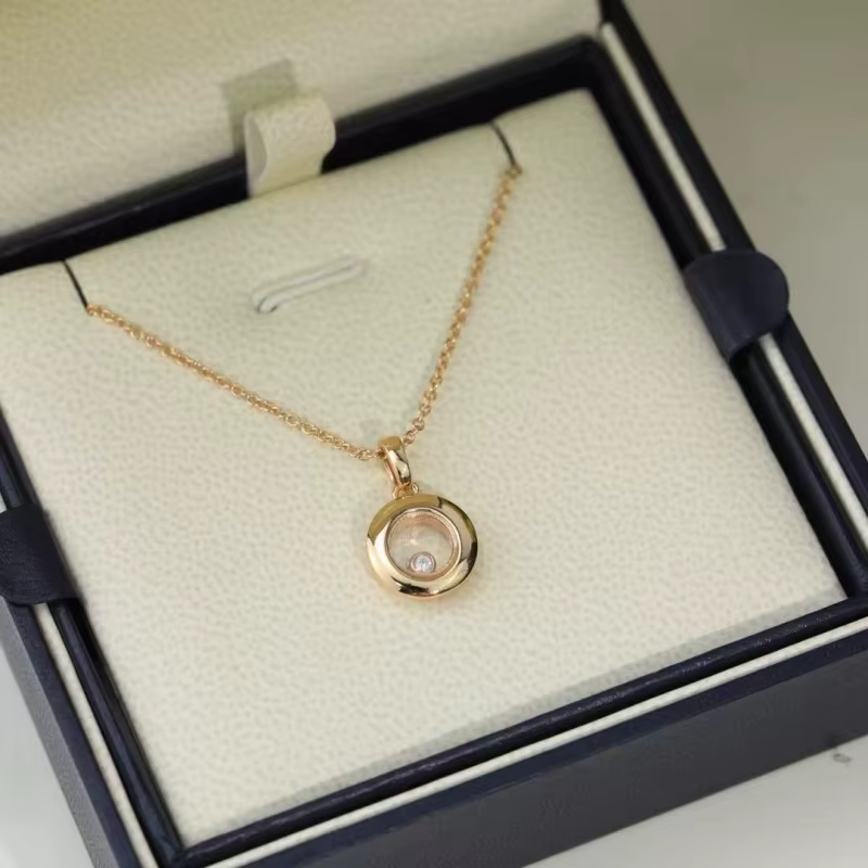 Collier plaqué or 18 carats Happy 1 Move Stone 5A, ensemble de colliers avec pendentif en zircone po