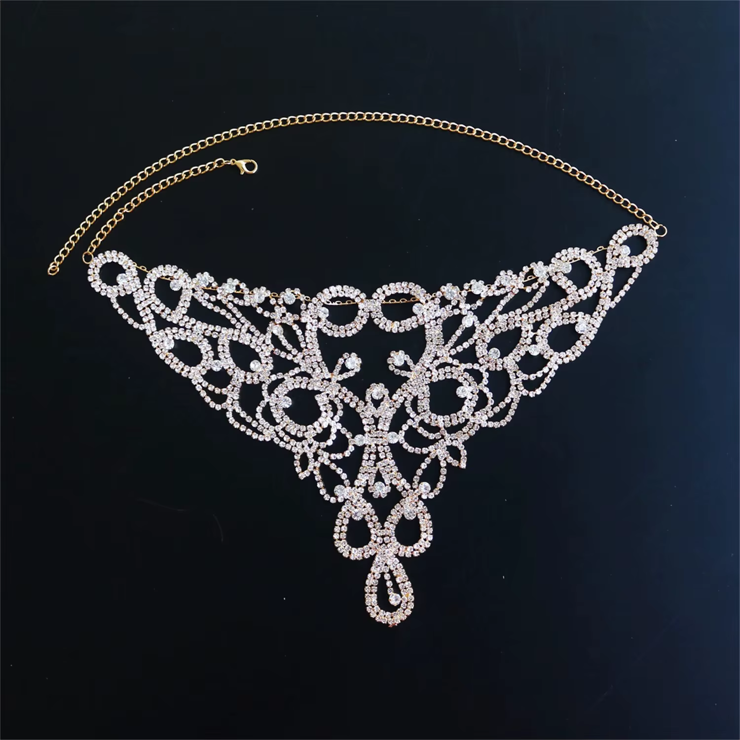 Collier ras du cou en cristal avec biscuits pour femme, tour de cou gothique, maxi collier de déclar
