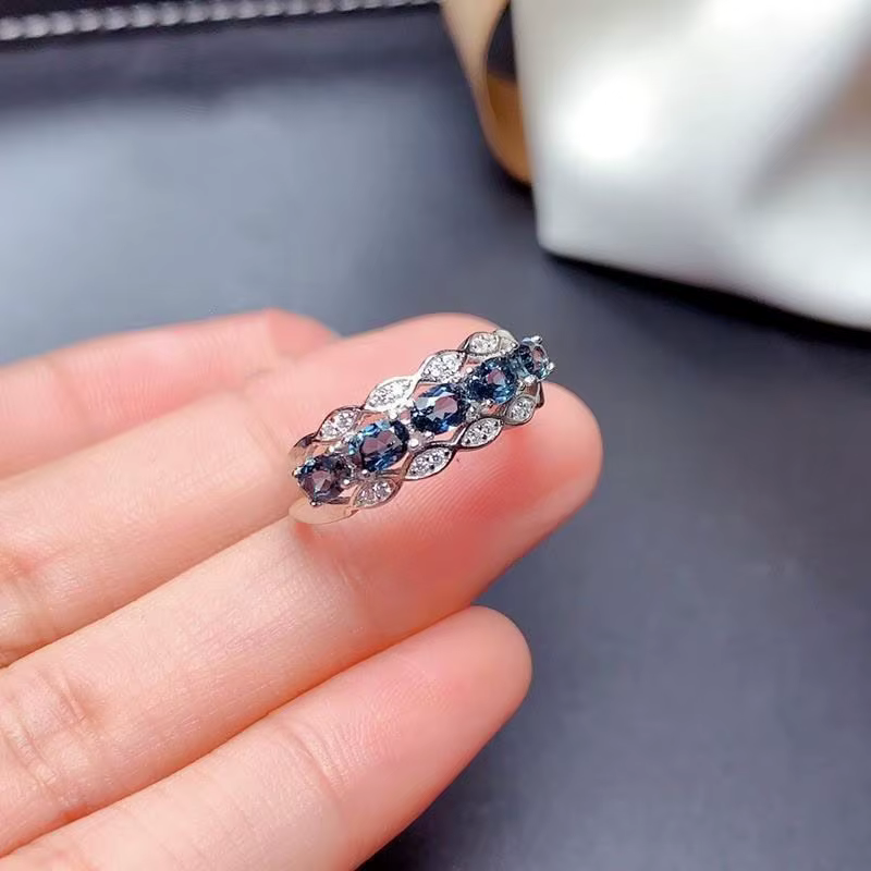 Nucleanings simples en cristal bleu pour femmes, bijoux simples et exquis, fête de fiançailles, banq
