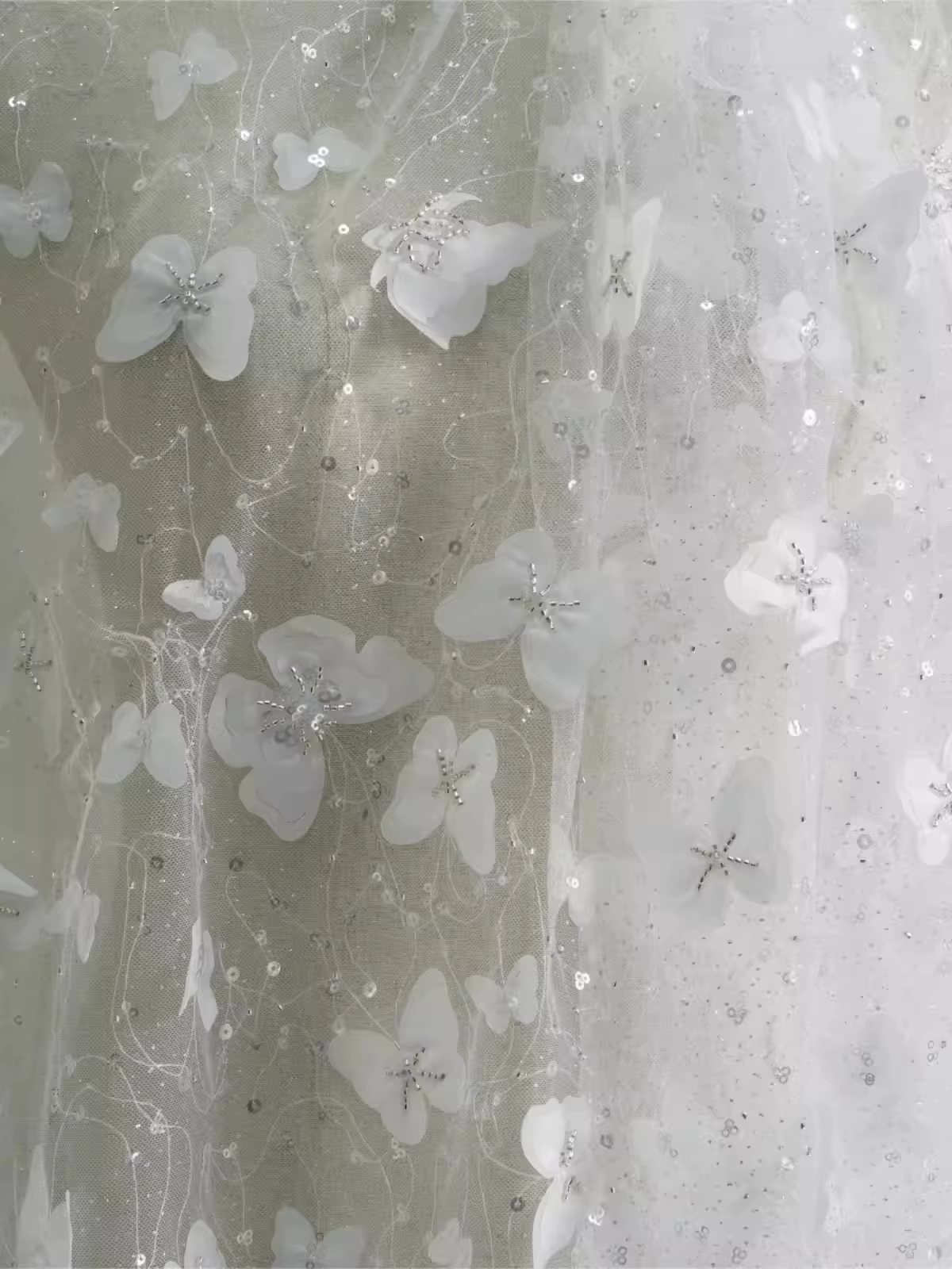 Robe de mariée perlée papillon 3D tridimensionnelle, robe de soirée moderne, tissu à paillettes, den