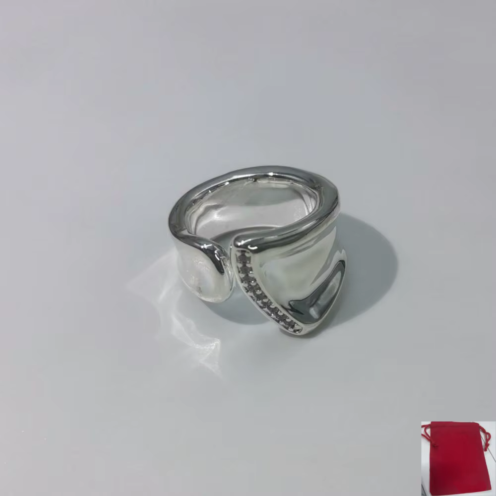 Bague géométrique en or et argent avec diamants, collection 2026 Espagne, accessoires de bijouterie,