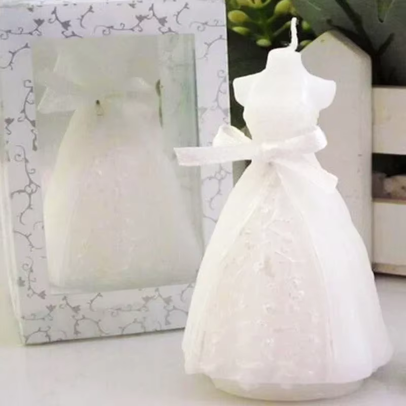 Bougie de Patients de Mariage Romantique, Décoration de la Maison, Cadeau Blanc, Robe de Patients en