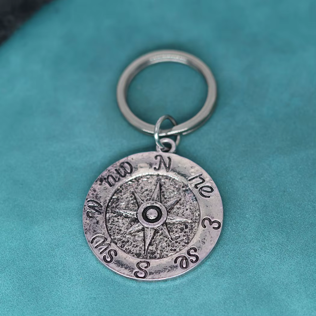 Porte-clés pendentif Rose vent marin pour hommes et femmes, bijoux Viking boussole, amulette Talisma