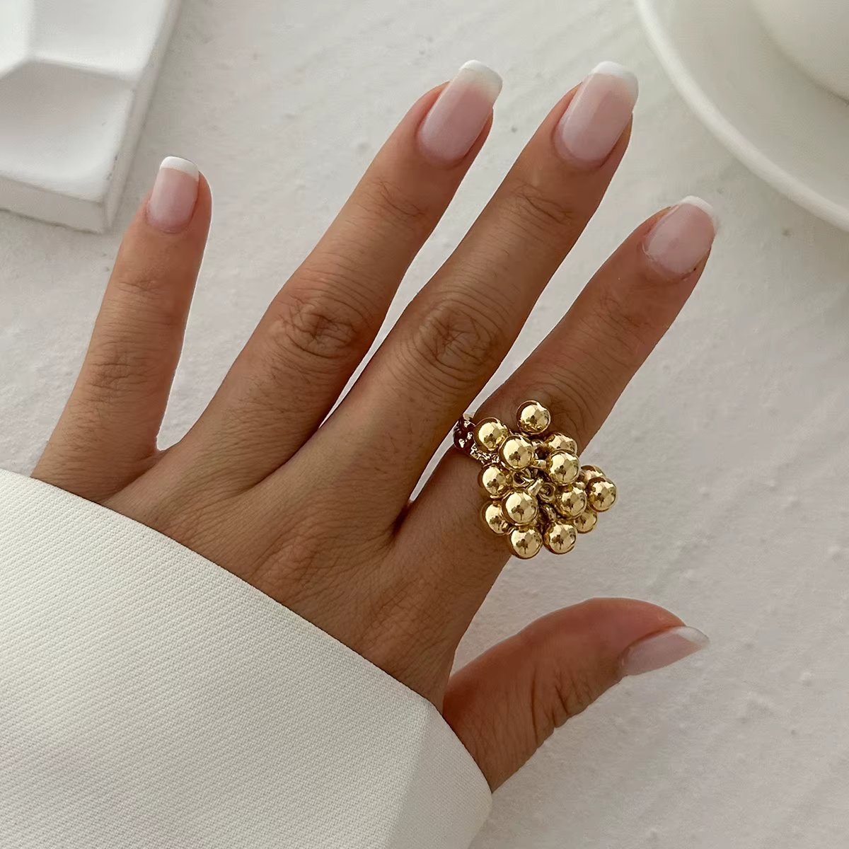 IngeSight.Z – petite bague boule CCB au Design créatif pour femmes et hommes, tendance, anneau ouver