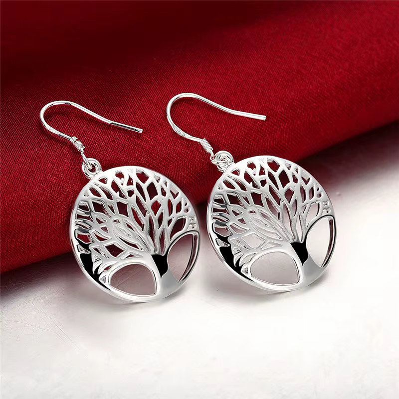 Bague en argent sterling 925, motif arbre ajouré, pour femmes et hommes, élégante, idéale pour les f