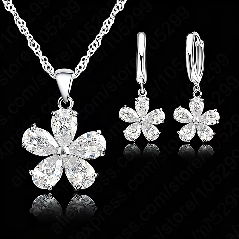 Parures de bijoux de mariage en argent sterling 925 pour femmes, accessoires, cristaux CZ, bijoux de