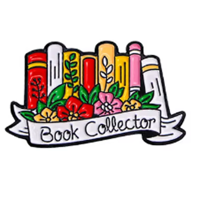 Broches en métal et émail pour Collection de livres mignons, lettres, lecteur romantique, Club, fleu