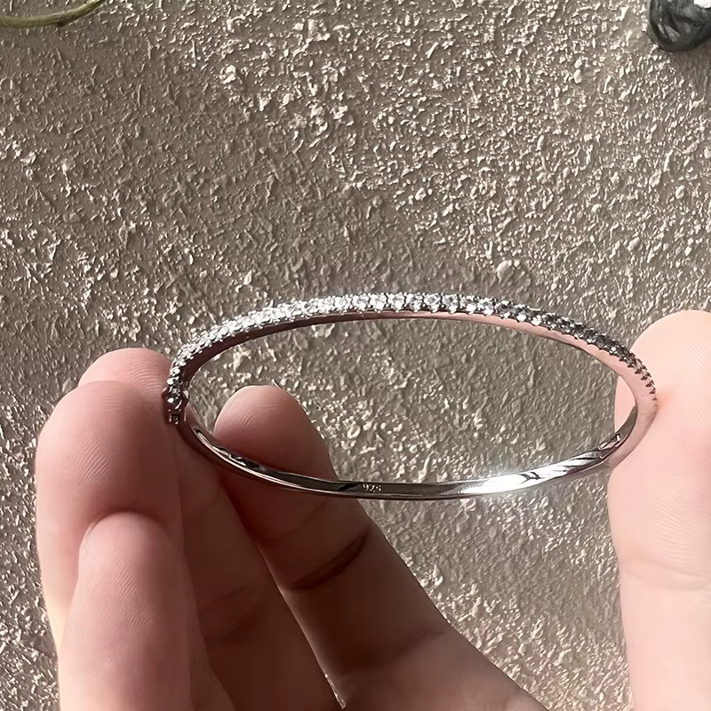 Marque chaude pur 925 bijoux en argent Sterling pour les femmes bracelet en or Rose bracelet en diam