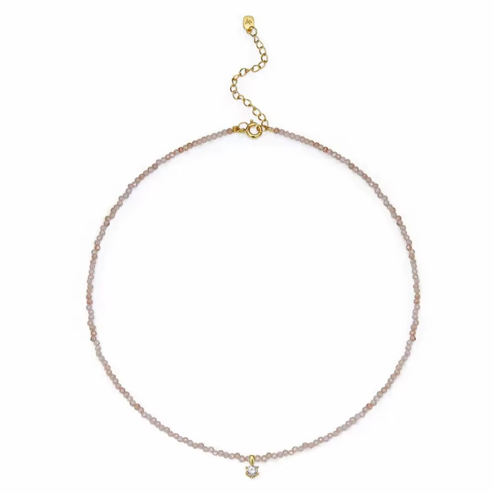 Collier en argent sterling avec zircon et moissanite champagne pour femmes, bijoux élégants et luxue