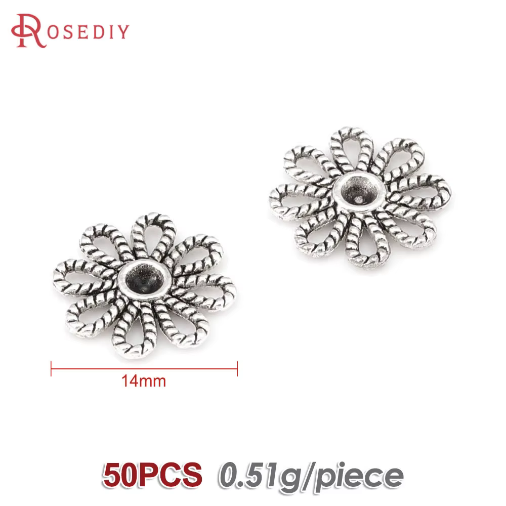 Fleur de vigne en alliage de zinc bronze antique pour femmes, breloques allergiques, bijoux de brico