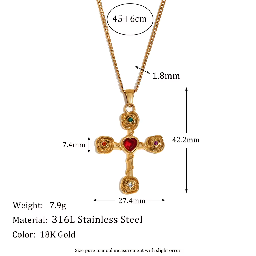 E.B.belle coloré strass Rose fleur croix collier cerceau boucle d'oreille anneau Style élégant en ac