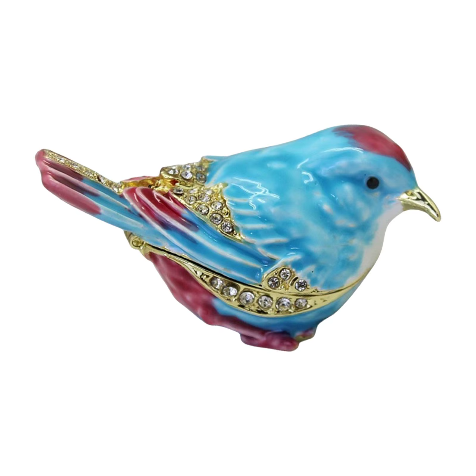 Boîte à bijoux émaillée à charnière, motif oiseau, pour rangement de breloques et bagues, cadeau uni