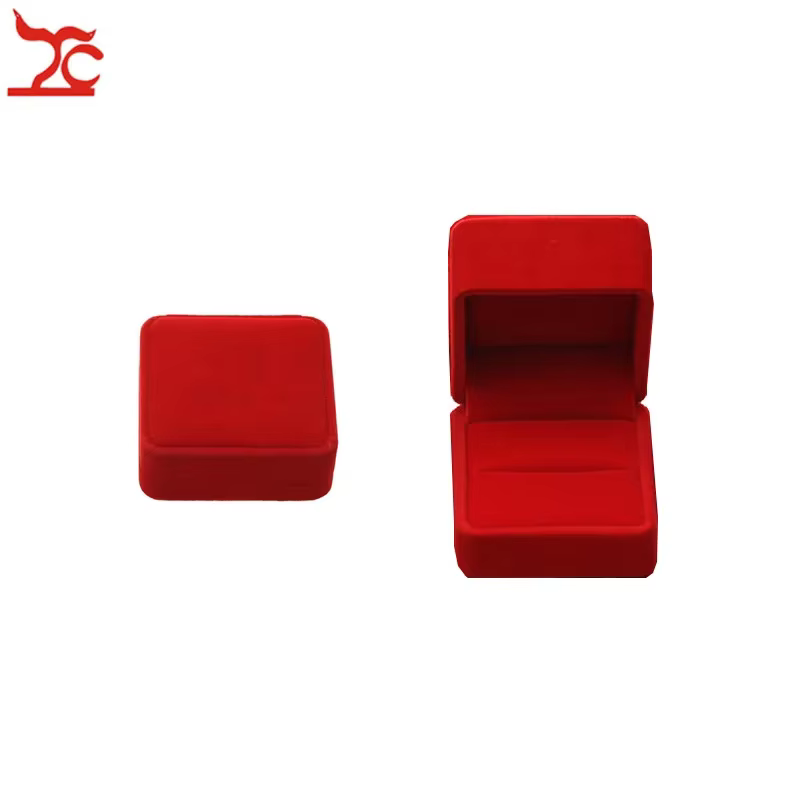 Mallette de rangement de bijoux de mariage de qualité, incroyable bague en velours rouge, boucles d'