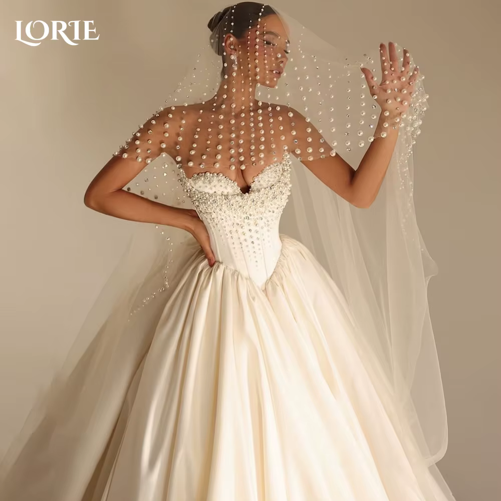 LORIE perles robes de mariée élégant Corset chérie bal robe de mariée a-ligne princesse robe de mari