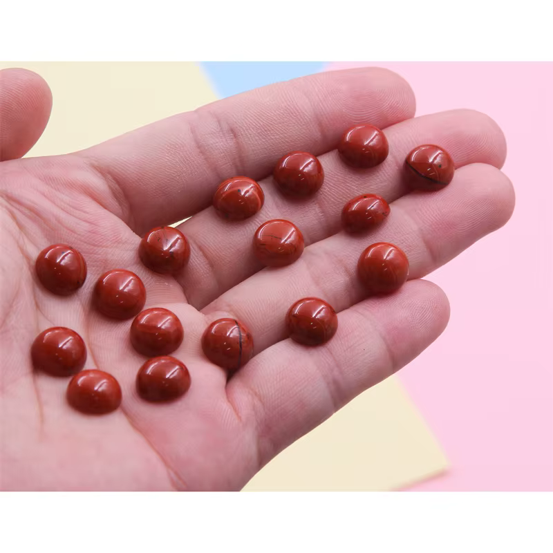 Cabochon rond en jaspe rouge, 5 pièces, pierres amples pour la fabrication de bijoux, pendentif d'an