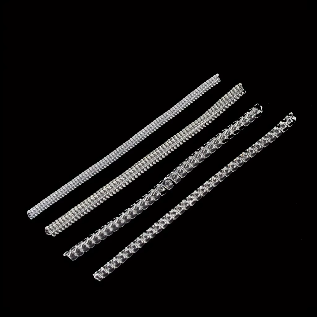 Lot de 4 outils de réduction de taille de bague à ressort spiralé, ajusteurs invisibles transparents
