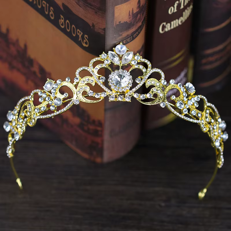 Couronne en cristal tendance, diadème de mariée en or Rose et couronne, accessoires pour cheveux pou