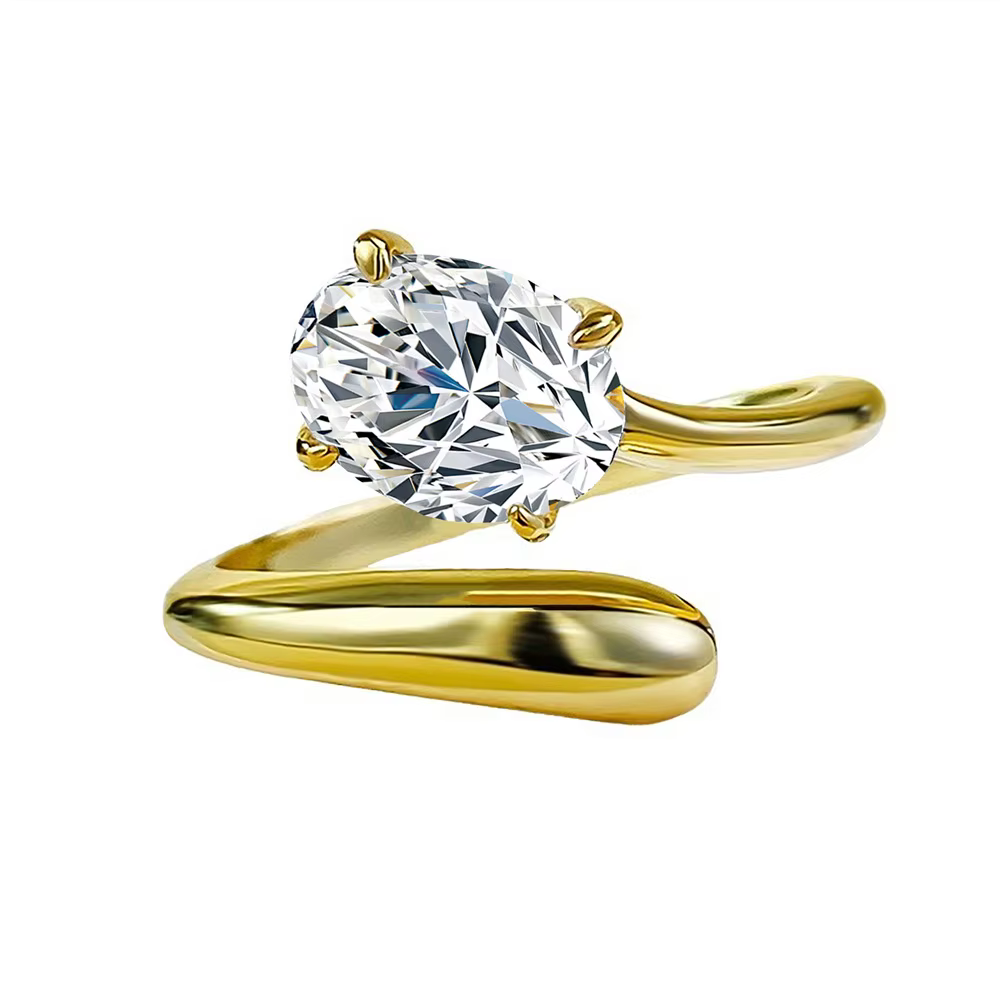 Bague en diamant Moissanite couleur D, or 14 carats, 1,5 ct, en argent Sterling 925, pour fête de ma