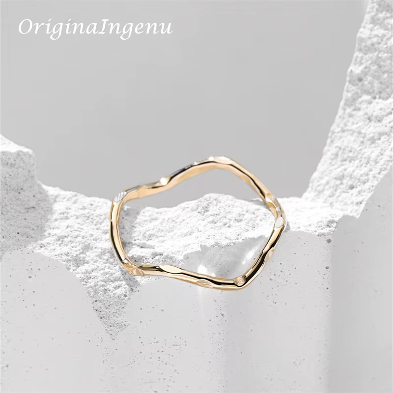 Bague en or 14K, bijoux faits à la main, minimaliste, style Boho, étanche, résistante au ternissemen