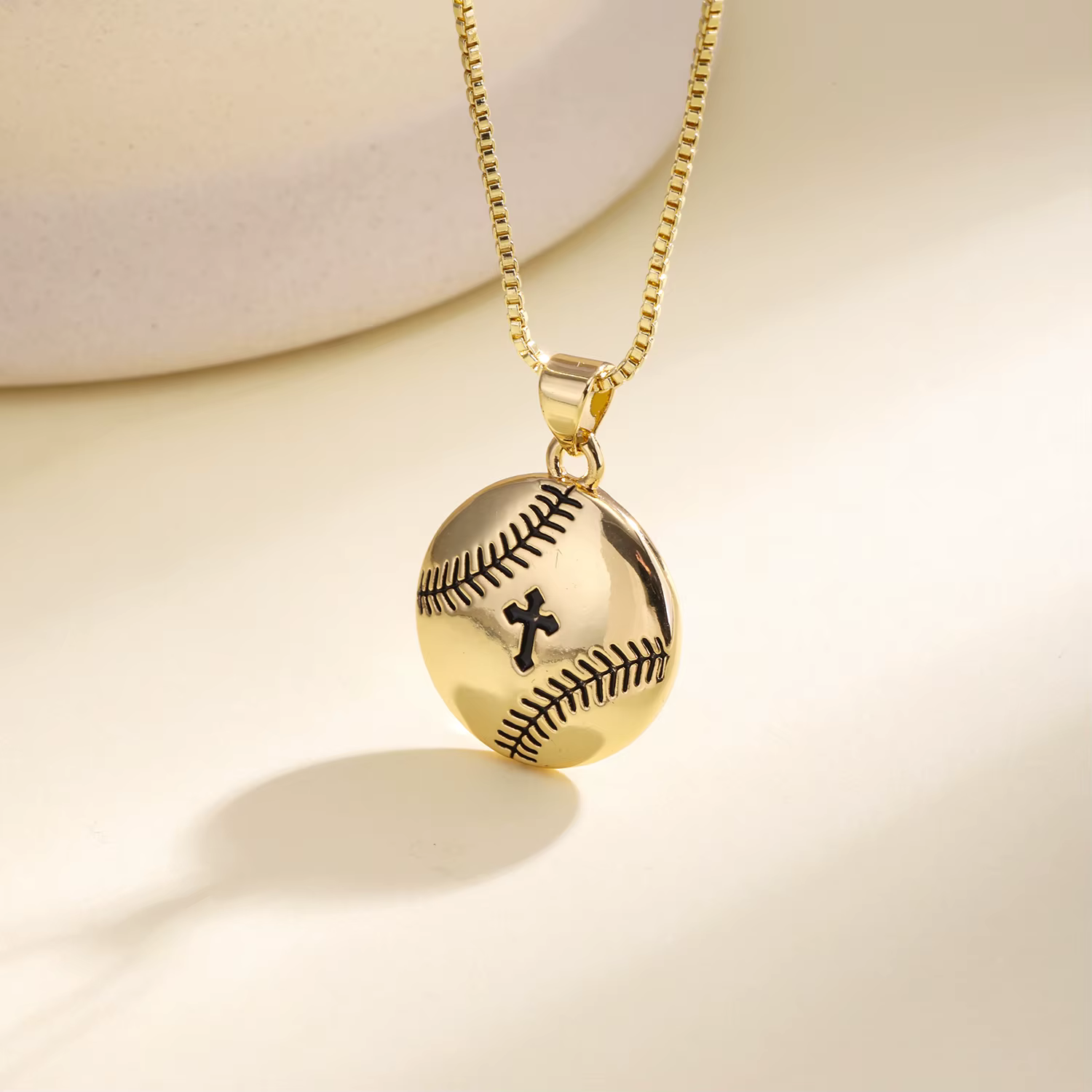 Collier avec pendentif de ballon de sport Nidin, émail, basketball, baseball, rugby, avec zircon, bi