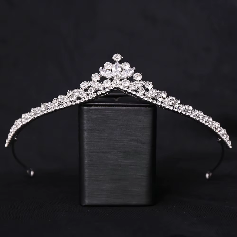 Couronne diadème de princesse pour femmes et filles, petite diadème de mariée en zircone pour mariag