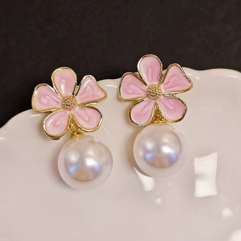 Boucles d'oreilles en Imitation de fleur de camélia pour femmes, accessoires de bijoux de luxe à la 