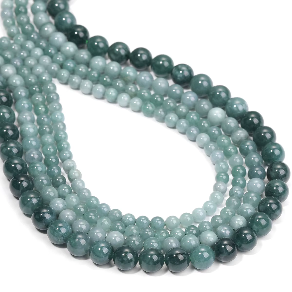 Perles rondes en jadéite guatémaltèque, pierres précieuses naturelles, amples, pour bricolage, bijou