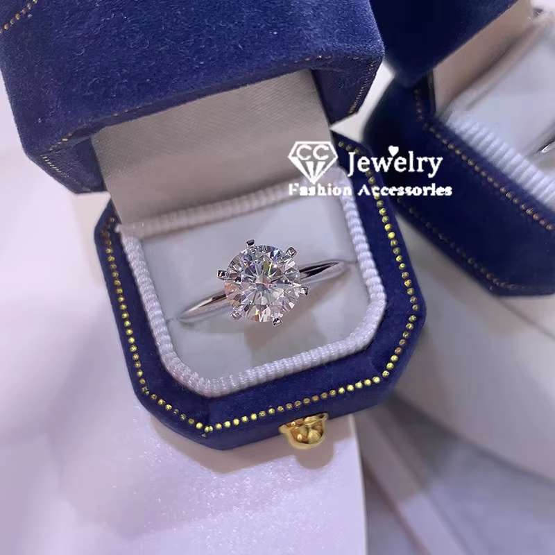 Bague de mariage 1.5 carat pour femme, proposition, document en argent, blanc, contre-indiqué, bijou