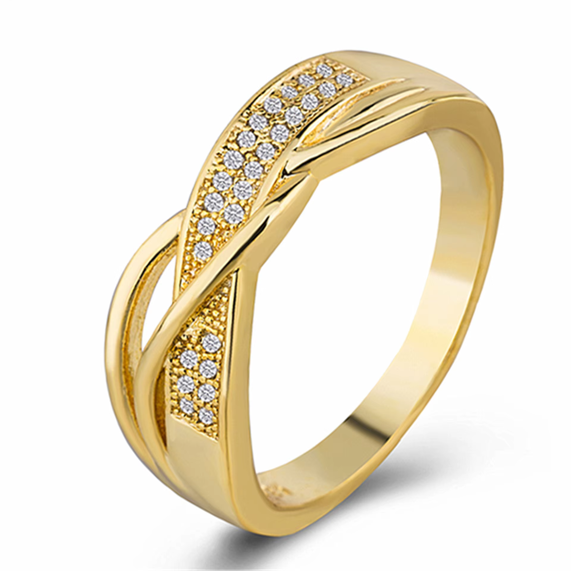Bague de fiançailles en or jaune 18 carats, nouveau modèle de ruban créatif, diamant, offre spéciale
