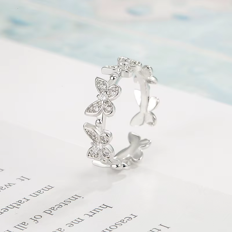 Bague papillon en argent regardé 925 pour femme, bijoux multifonctions à la mode, Zwords de Rotterda