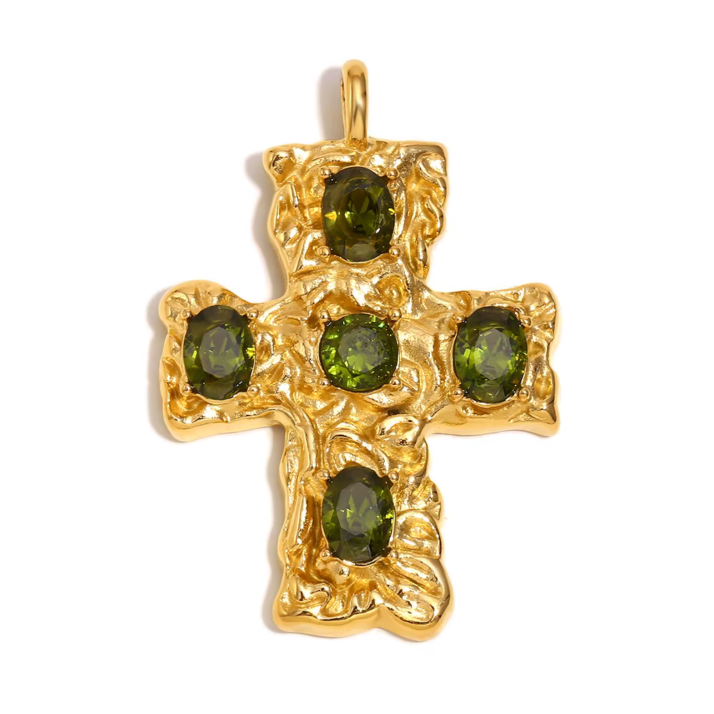 BenS – breloques croisées en acier inoxydable, pour la fabrication de bijoux, grand pendentif en Zir