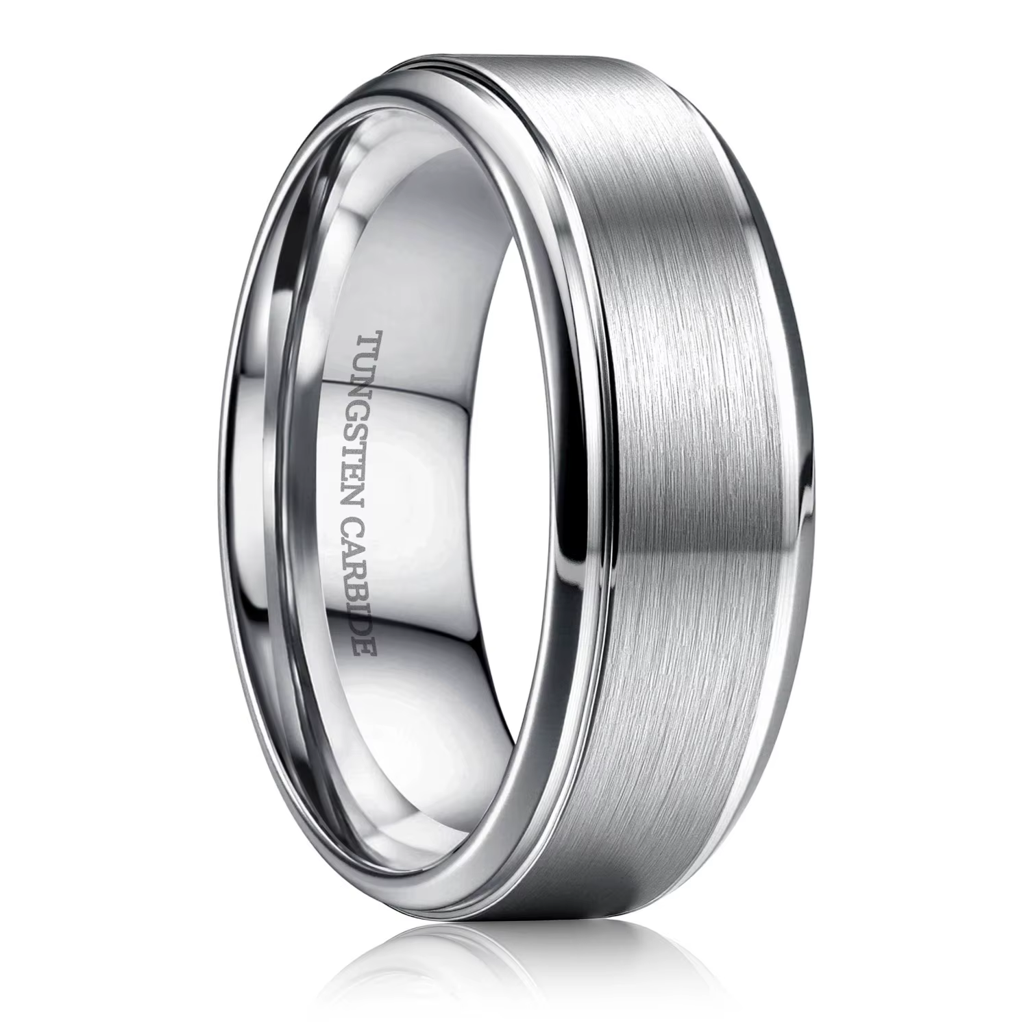 ORAZIO – bagues de mariage en tungstène pour hommes et femmes, 8MM, surface mate, bord poli, bague d