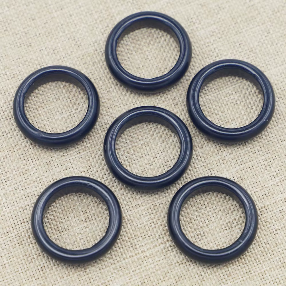 Bagues en pierres précieuses naturelles semi-précieuses, anneau plat en obsidienne, largeur de Surfa