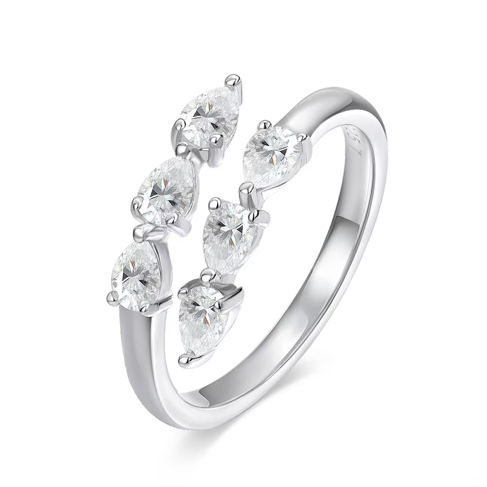 Smyoue – bague Moissanite certifiée goutte d'eau pour femmes, bande de promesse en diamant de labora