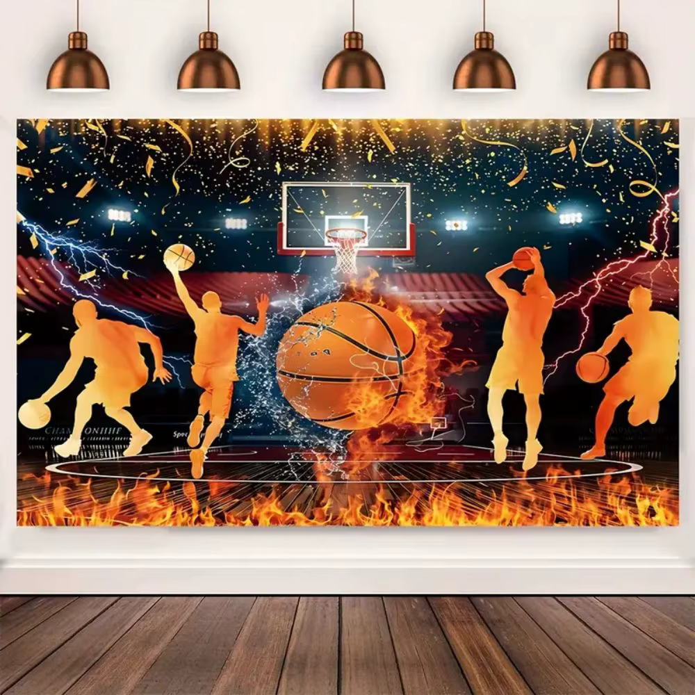 VIKAMA flamme basket-ball cérémonie fond bannière fête d'anniversaire décoration Festival bannière s