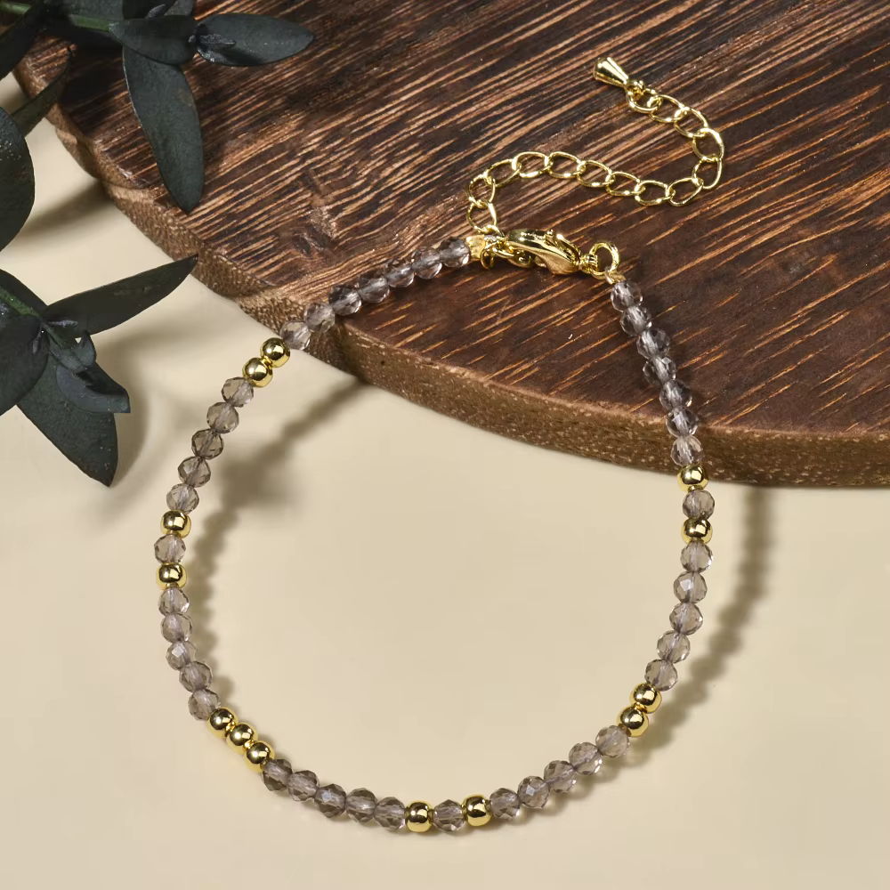 Bracelet bohème en pierre naturelle, 3mm, Labradorite, aigue-marine, rondes à facettes et perles en 