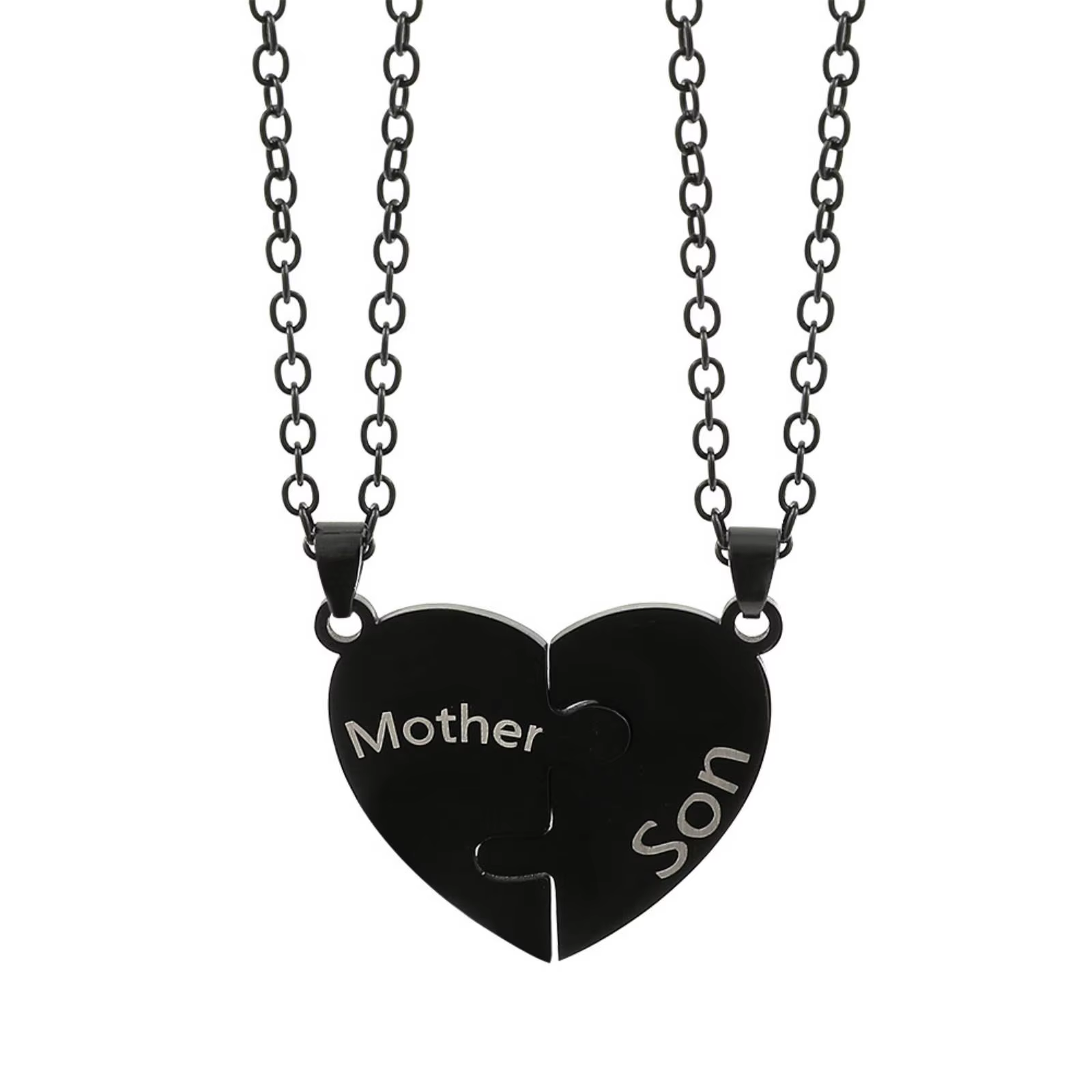 Collier familial père mère fils fille, pendentif puzzle cœur d'amour, bijoux en acier inoxydable, ca