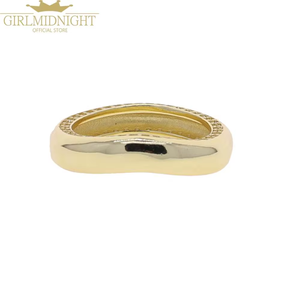 Nouvelle Bague Chaîne Empilable Iced Out 2026, Couleur Or, Micro-Pavée de Zircons Cubiques 5A, Bague