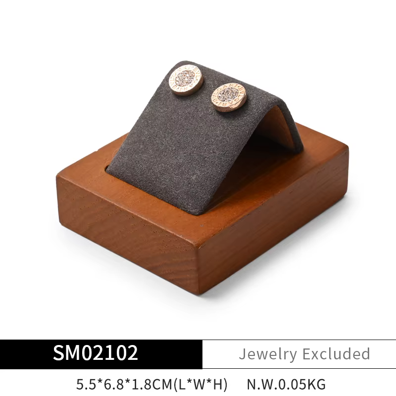 Présentoir à bijoux en bois gris Orilv, organisateur pour bagues, boucles d'oreilles, pendentifs, br