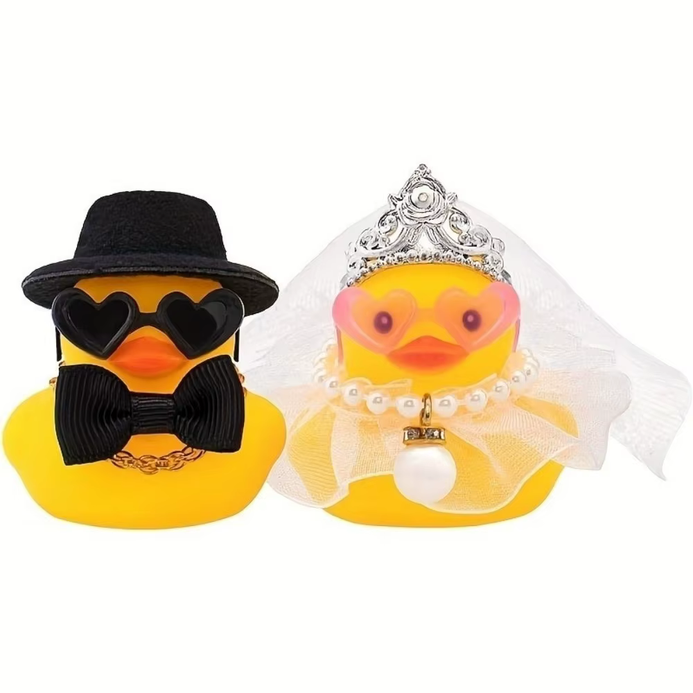 Ensemble d'ornements créatifs en forme de couple de canards mariés, cadeaux amusants, décorations de