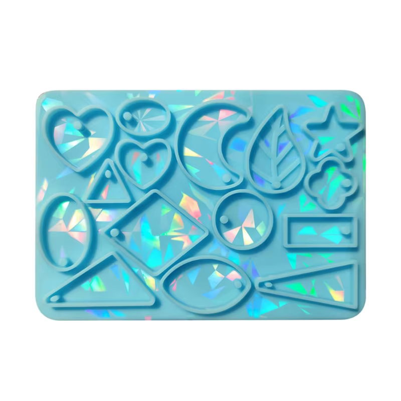 Moules en résine de silicone brillant, moule de boucles d'oreilles ombre et de lumière, pendentif br
