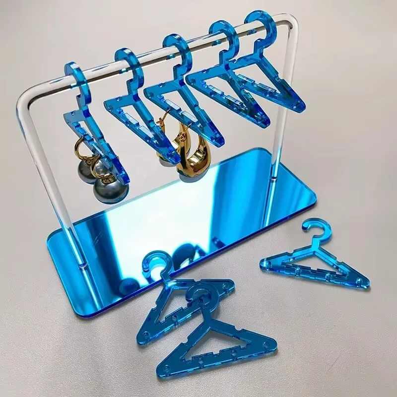 8 supports de rangement pour bijoux en forme de petites housses, couleur unie, pour boucles d'oreill