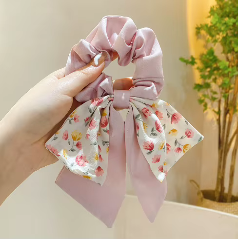 Attache de cheveux à nœud Floral pour femmes, accessoires de cheveux d'été, bandeau élégant, corde à