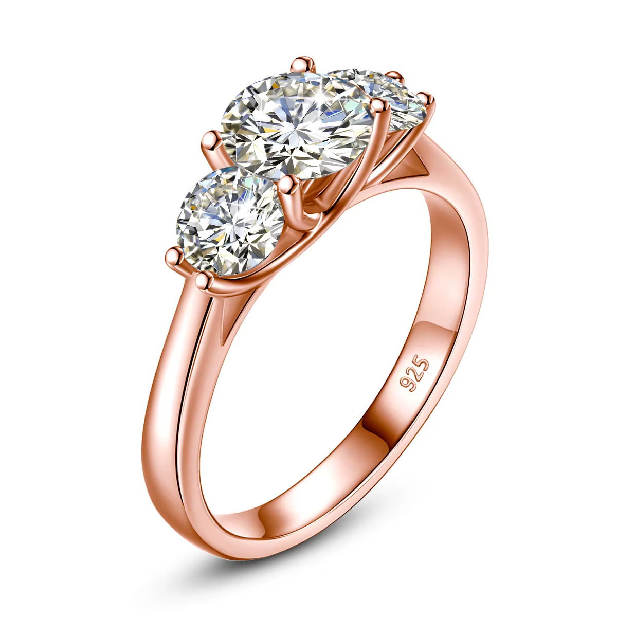 Bagues Moissanite en or jaune pour femmes, Total de 2ct, couleur D VVS1, bijoux de fiançailles d'éte
