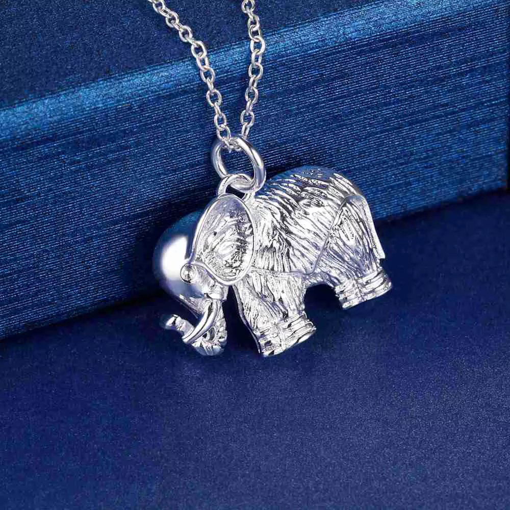 Collier avec pendentif éléphant en argent Sterling 925 pour femmes, bijoux de mariage, Style de mode